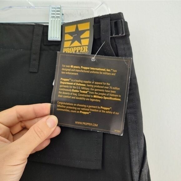Brand New DBU Proper Men Medium Regular BDU Zip Fly Trouser Pants Black Military - Picture 8 of 13